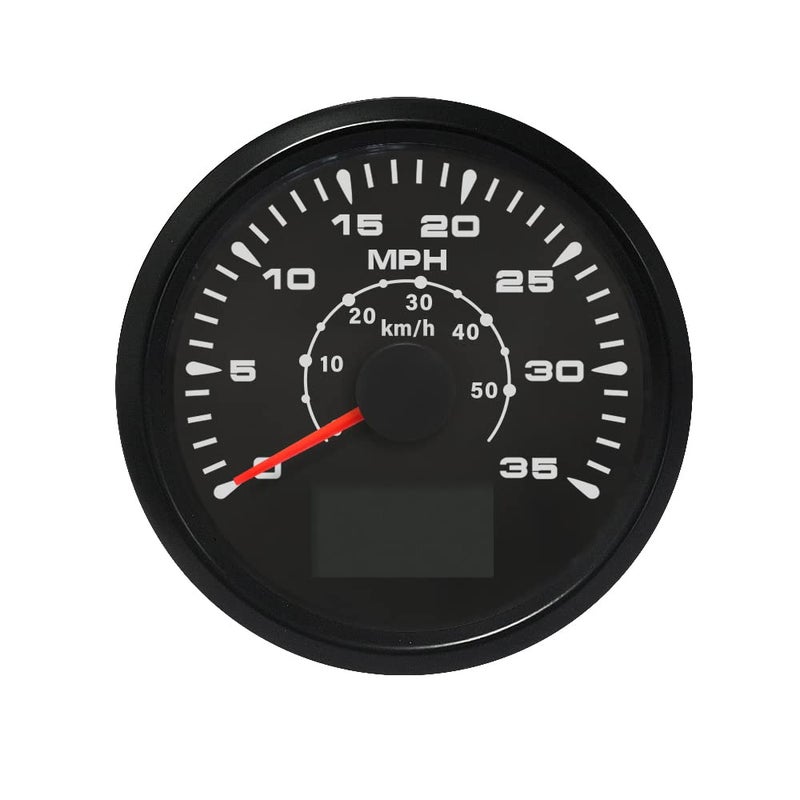 ELING ATV Car Boat GPS Speedometer Velometer 0-35MPH 0-55KM/H Odometer Gauge Kit with ODO Course Tripmeter 85mm 3 3/8" 12V 24V - Image 1
